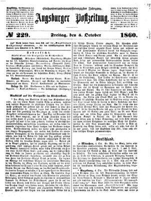 Augsburger Postzeitung Freitag 5. Oktober 1860