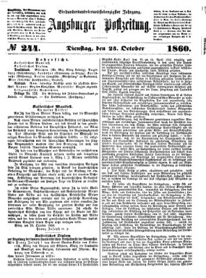 Augsburger Postzeitung Dienstag 23. Oktober 1860