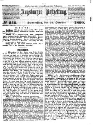 Augsburger Postzeitung Donnerstag 25. Oktober 1860