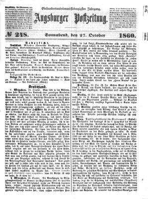 Augsburger Postzeitung Samstag 27. Oktober 1860