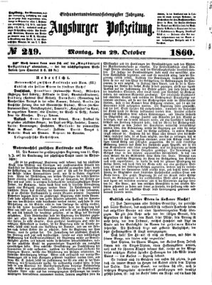 Augsburger Postzeitung Montag 29. Oktober 1860