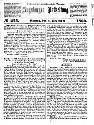 Augsburger Postzeitung Montag 5. November 1860