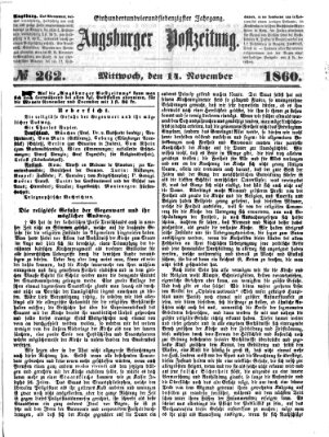 Augsburger Postzeitung Mittwoch 14. November 1860