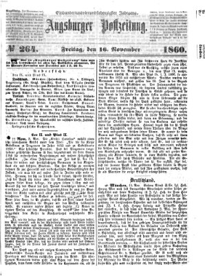 Augsburger Postzeitung Freitag 16. November 1860