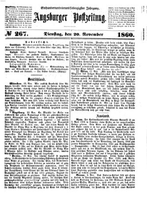 Augsburger Postzeitung Dienstag 20. November 1860