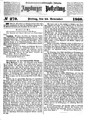 Augsburger Postzeitung Freitag 23. November 1860