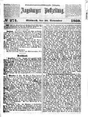 Augsburger Postzeitung Mittwoch 28. November 1860