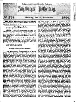 Augsburger Postzeitung Montag 3. Dezember 1860