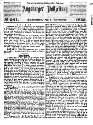 Augsburger Postzeitung Donnerstag 6. Dezember 1860