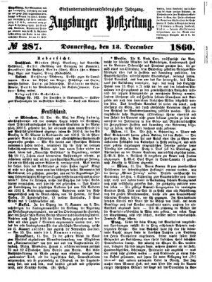 Augsburger Postzeitung Donnerstag 13. Dezember 1860