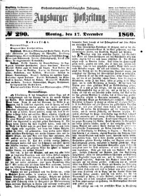 Augsburger Postzeitung Montag 17. Dezember 1860