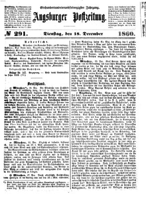 Augsburger Postzeitung Dienstag 18. Dezember 1860