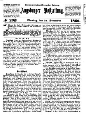 Augsburger Postzeitung Montag 24. Dezember 1860