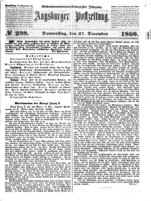 Augsburger Postzeitung Donnerstag 27. Dezember 1860