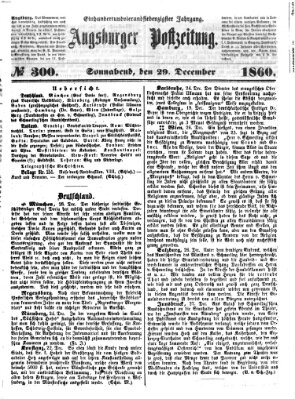 Augsburger Postzeitung Samstag 29. Dezember 1860