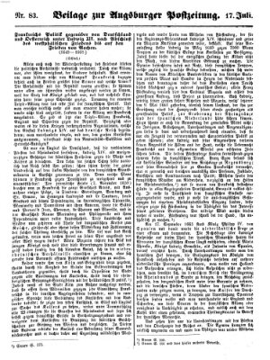 Augsburger Postzeitung Dienstag 17. Juli 1860