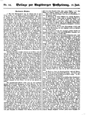 Augsburger Postzeitung Donnerstag 19. Juli 1860