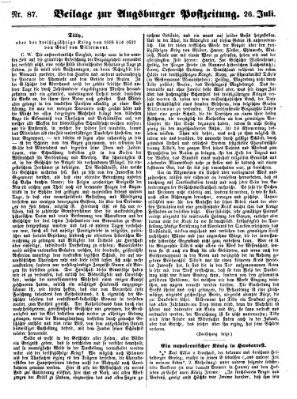 Augsburger Postzeitung Donnerstag 26. Juli 1860