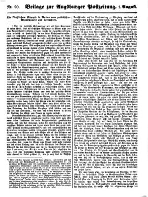 Augsburger Postzeitung Mittwoch 1. August 1860