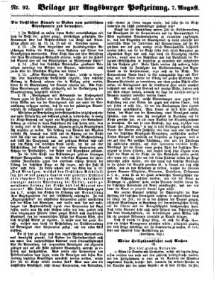 Augsburger Postzeitung Dienstag 7. August 1860