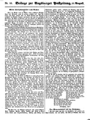 Augsburger Postzeitung Freitag 10. August 1860