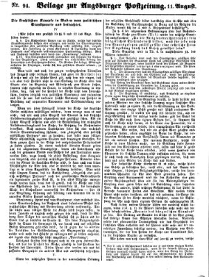 Augsburger Postzeitung Samstag 11. August 1860