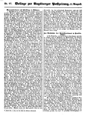 Augsburger Postzeitung Samstag 18. August 1860