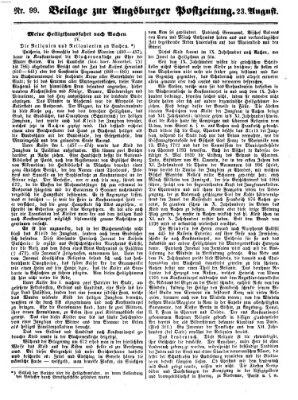 Augsburger Postzeitung Donnerstag 23. August 1860