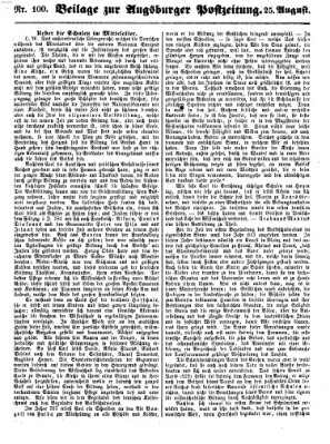 Augsburger Postzeitung Samstag 25. August 1860