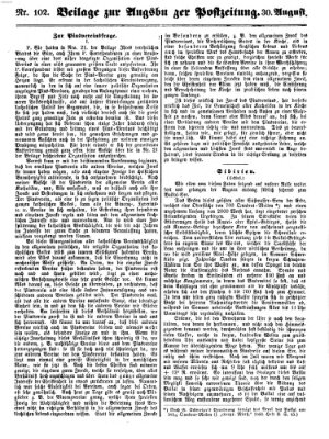 Augsburger Postzeitung Donnerstag 30. August 1860