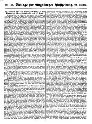 Augsburger Postzeitung Donnerstag 27. September 1860