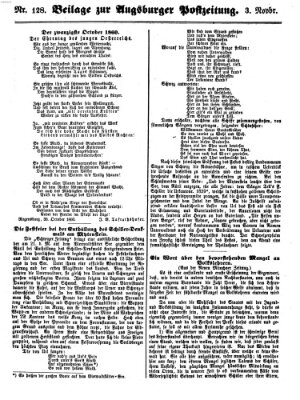 Augsburger Postzeitung Samstag 3. November 1860