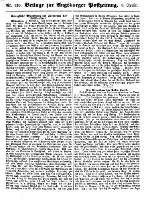 Augsburger Postzeitung Donnerstag 8. November 1860