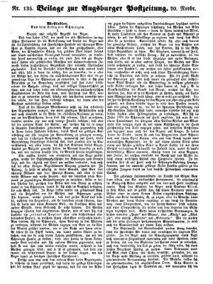 Augsburger Postzeitung Dienstag 20. November 1860