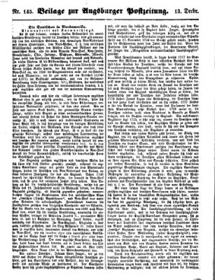 Augsburger Postzeitung Donnerstag 13. Dezember 1860