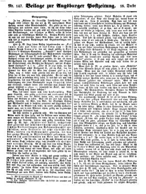 Augsburger Postzeitung Dienstag 18. Dezember 1860