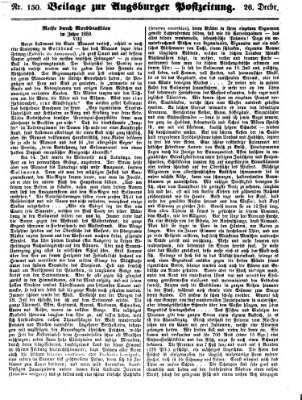 Augsburger Postzeitung Mittwoch 26. Dezember 1860