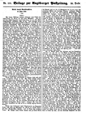 Augsburger Postzeitung Samstag 29. Dezember 1860