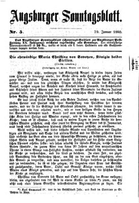 Augsburger Sonntagsblatt (Augsburger Postzeitung) Sonntag 29. Januar 1860