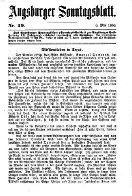 Augsburger Sonntagsblatt (Augsburger Postzeitung) Sonntag 6. Mai 1860