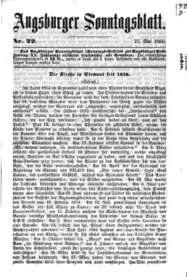 Augsburger Sonntagsblatt (Augsburger Postzeitung) Sonntag 27. Mai 1860