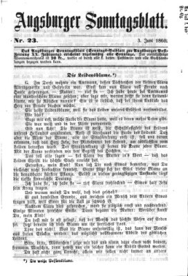 Augsburger Sonntagsblatt (Augsburger Postzeitung) Sonntag 3. Juni 1860