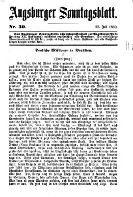 Augsburger Sonntagsblatt (Augsburger Postzeitung) Sonntag 22. Juli 1860