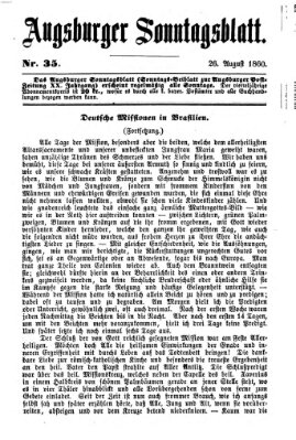 Augsburger Sonntagsblatt (Augsburger Postzeitung) Sonntag 26. August 1860