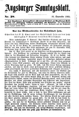 Augsburger Sonntagsblatt (Augsburger Postzeitung) Sonntag 16. September 1860