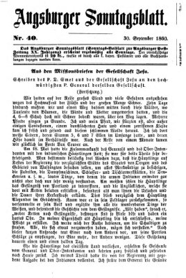 Augsburger Sonntagsblatt (Augsburger Postzeitung) Sonntag 30. September 1860
