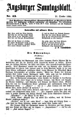 Augsburger Sonntagsblatt (Augsburger Postzeitung) Sonntag 21. Oktober 1860