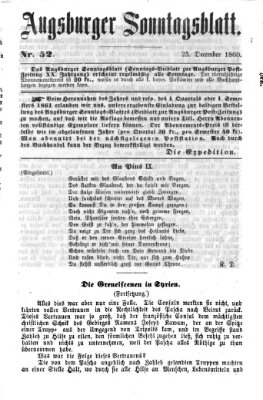 Augsburger Sonntagsblatt (Augsburger Postzeitung) Sonntag 23. Dezember 1860