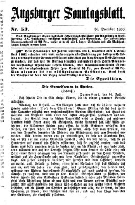 Augsburger Sonntagsblatt (Augsburger Postzeitung) Sonntag 30. Dezember 1860