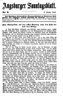 Augsburger Sonntagsblatt (Augsburger Postzeitung) Sonntag 9. Januar 1859